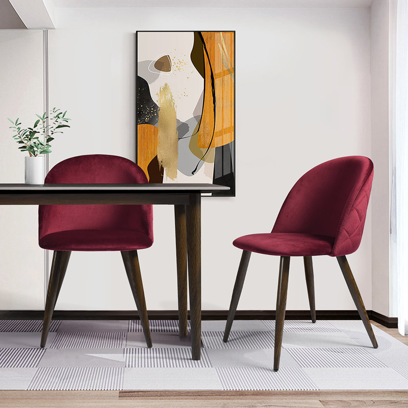 Abel 46cm H Velvet Upholstered Side Chair, Rose