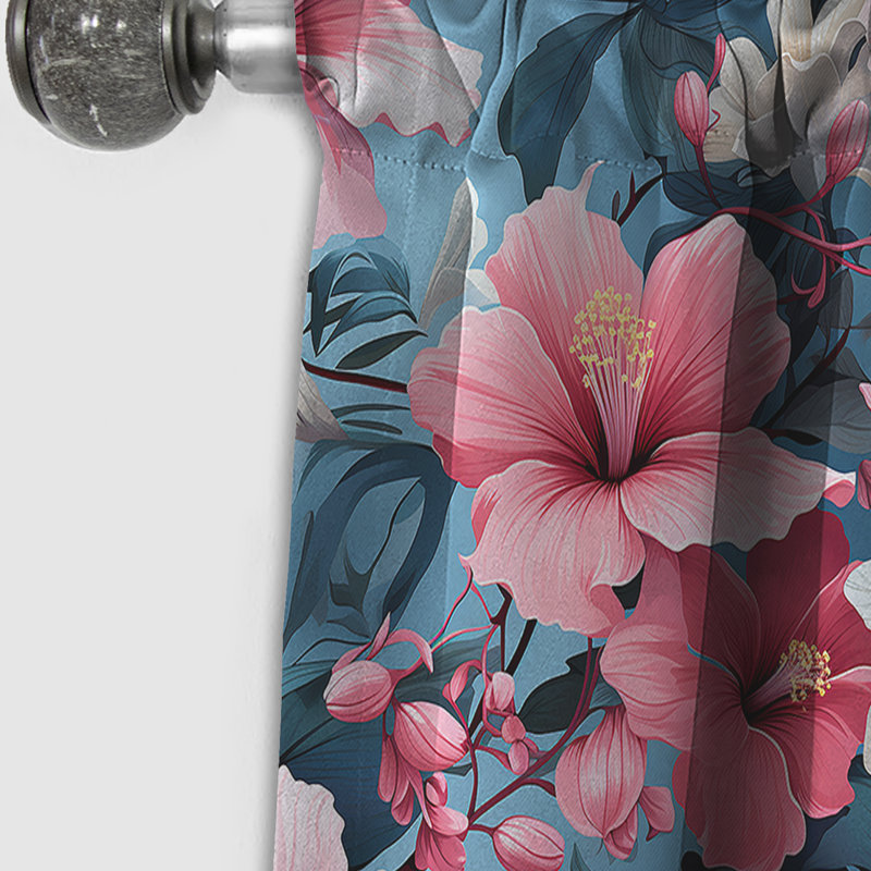 Tranquil Flora - motif tropical I - Rideau floral - Rideau occultant floral - 1 panneau, L 52 po x L 108 po