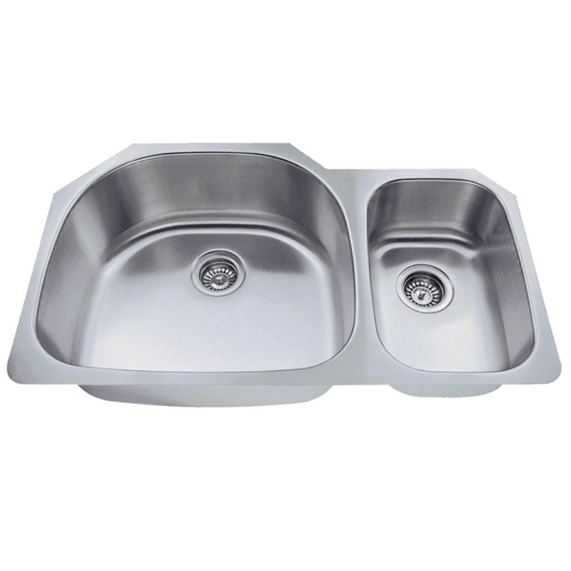 33'' L Undermount Double Bowl Stainless Steel Kitchen Sink