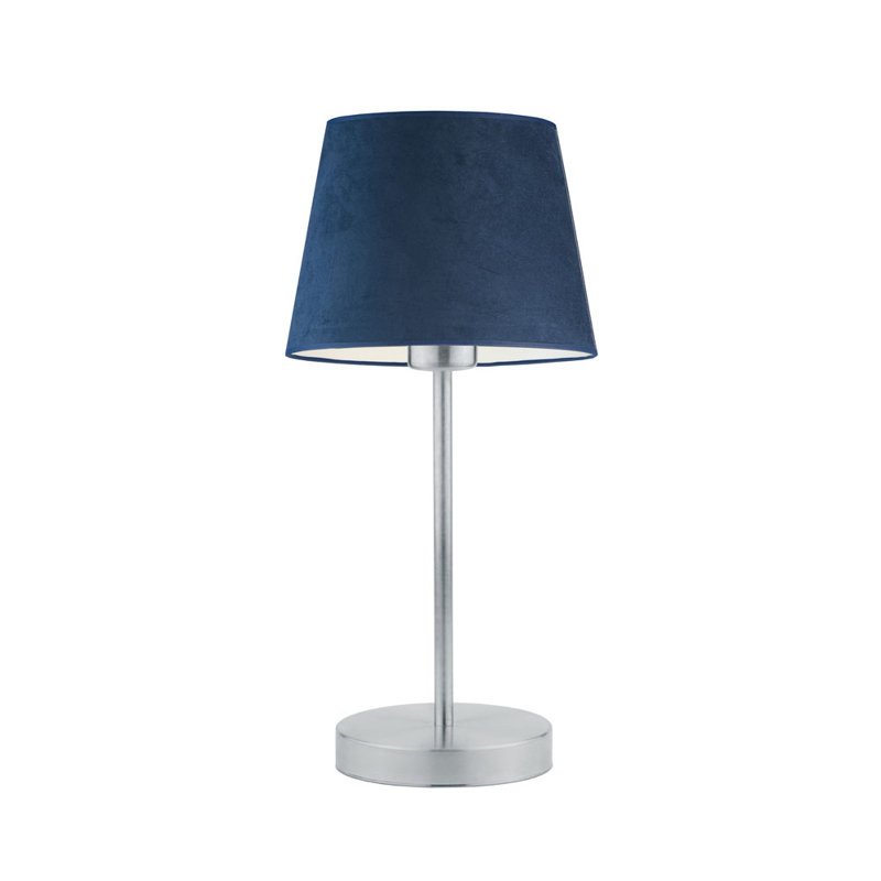 Alekper Metal Desk Lamp, Silver Base/Navy Shade