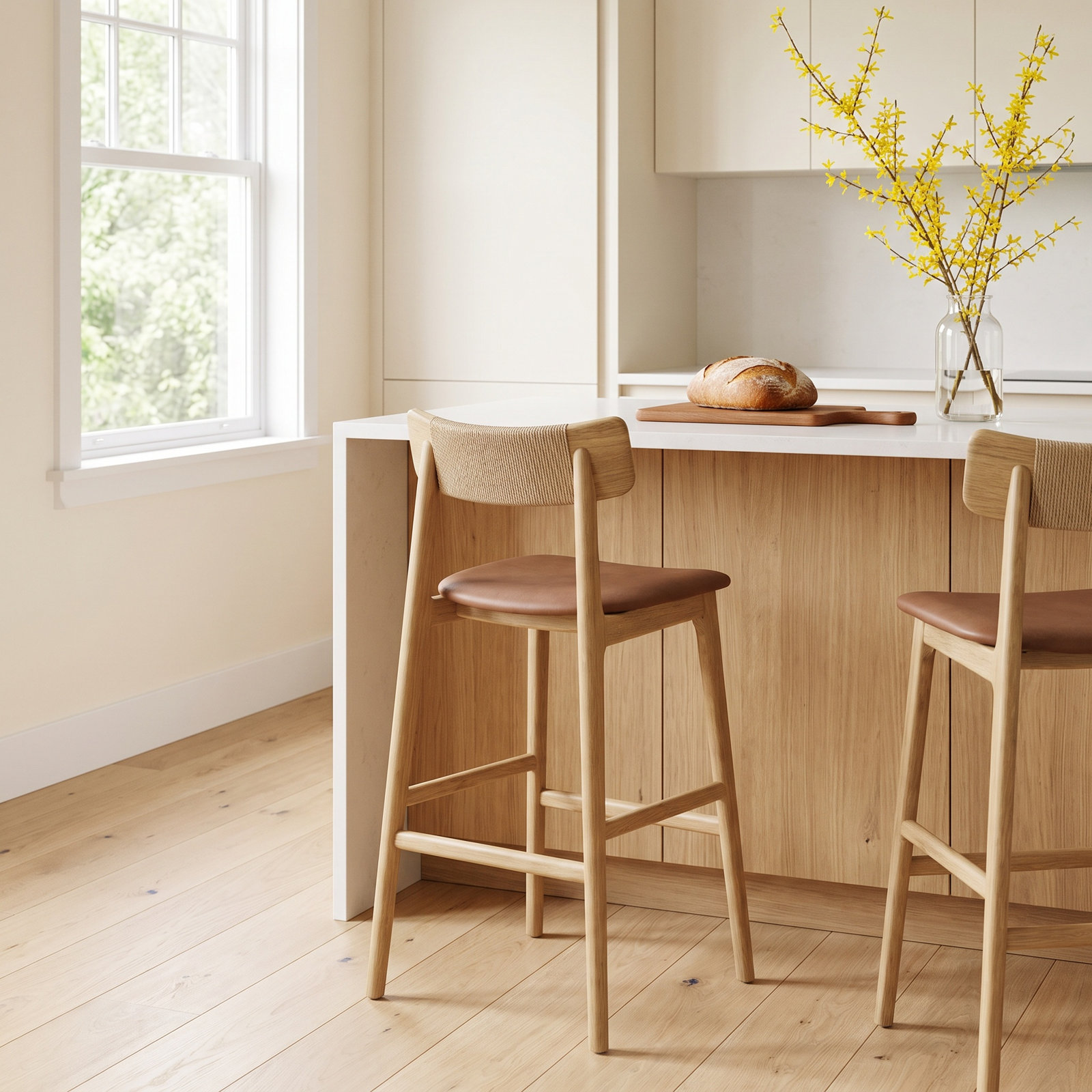 Sakina Bar and Counter Stool, Natural, Bar Stool (31.5" Seat Height