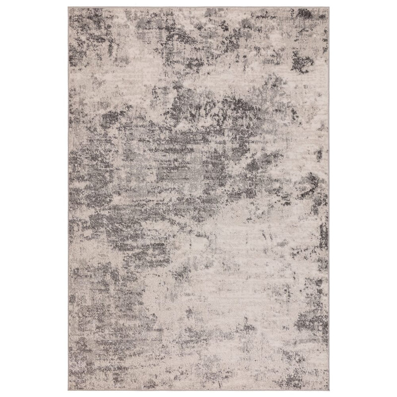 Anjolina Abstract Ivory/Grey Area Rug, Rectangle 120 x 160 cm
