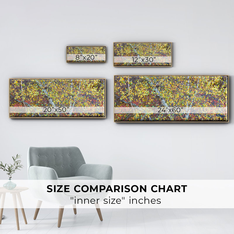 Tree Panorama IV- Framed Canvas, 12" H x 30" W