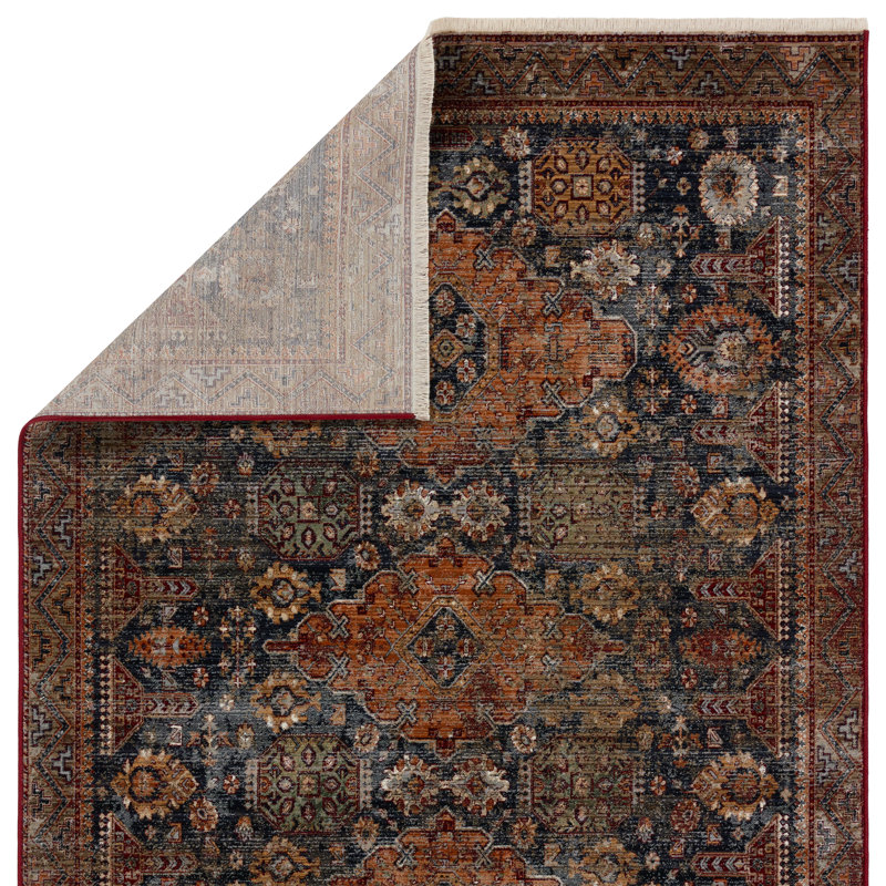 Miko Soft Power-Loomed Oriental Area Rug with Distressed Medallion by Jaipur Living