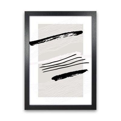 Abstracts Pennellate Linee Grey White Black 2 by Planeta444 - Print