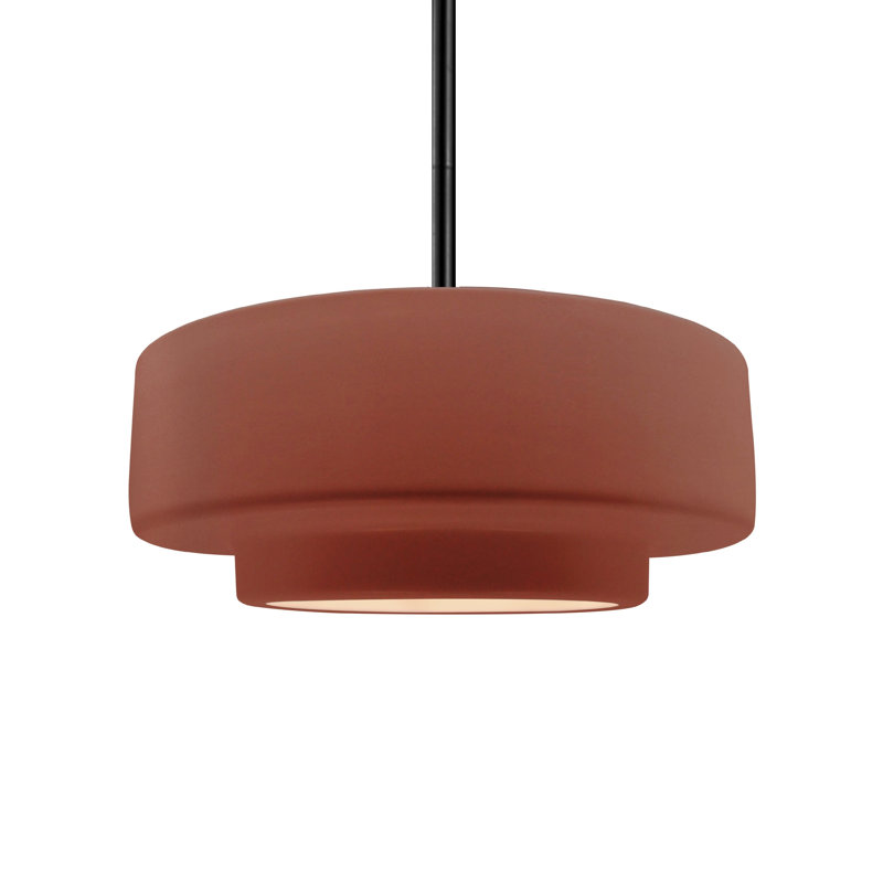 Luminaire suspendu à 1 lumière Meydan, Argile Canyon / nickel, H 5,25 po x l 14,5 po x P 14,5 po, Matte Black