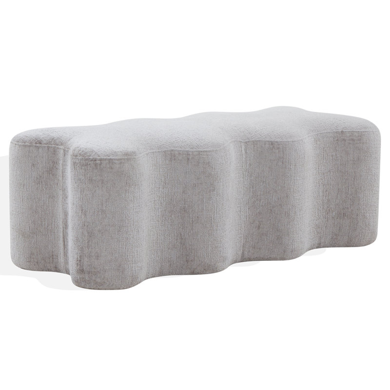 Banc en chenille Sellma, Gris chenille