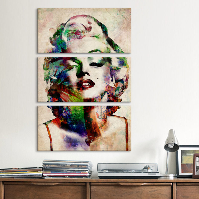 « aquarelle marilyn monroe », impression sur toile, H 90 po x l 60 po x P 1,5 po