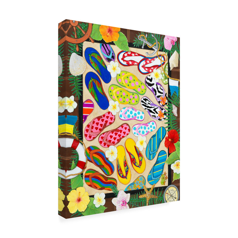 Art sur toile Flip Flop Heaven par Kathy Kehoe Bambeck, H 47 po x l 35 po x P 2 po