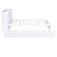 Grand lit plateforme avec rangement gigogne simple TG, construction en bois massif blanc et solide, construction de gigognes et de gigognes pour chambre à coucher, tête de lit fonctionnelle