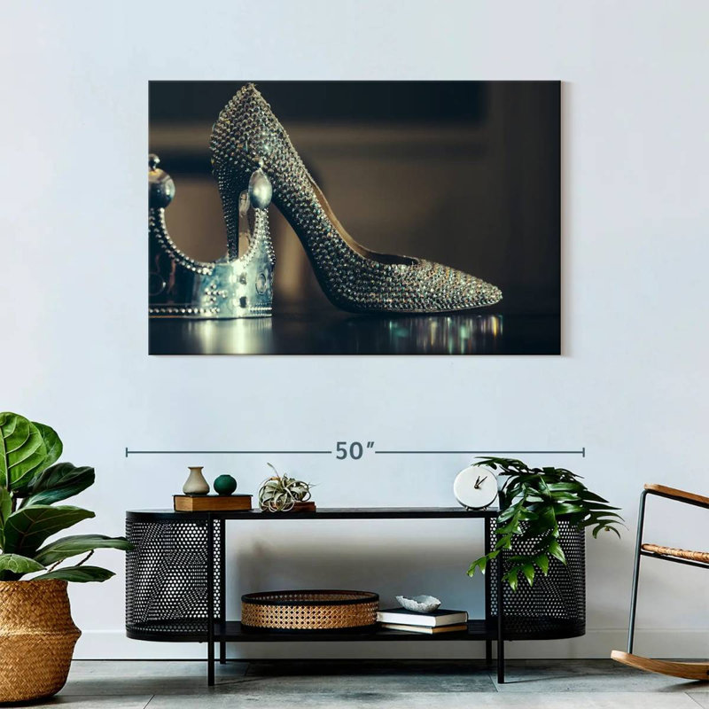 Shuttleworth Silver High Heels, 30" H x 45" W