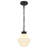 Myrtis 8.26 in. 1-Light Schoolhouse Metal Pendant Light with Frosted Opal Glass Shade Adjustable Pendant-698858266