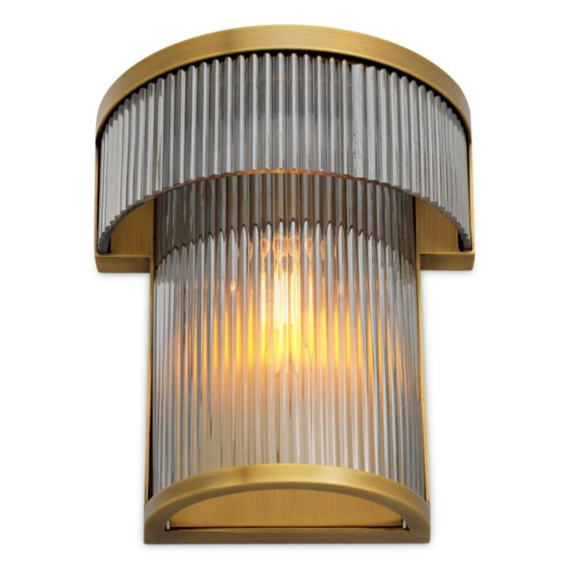 CDJ Wall Lamp Andromeda smoke glass, Antique Brass
