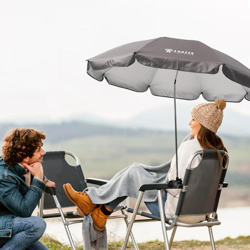 Parasol avec pince universelle et réglable, Gris