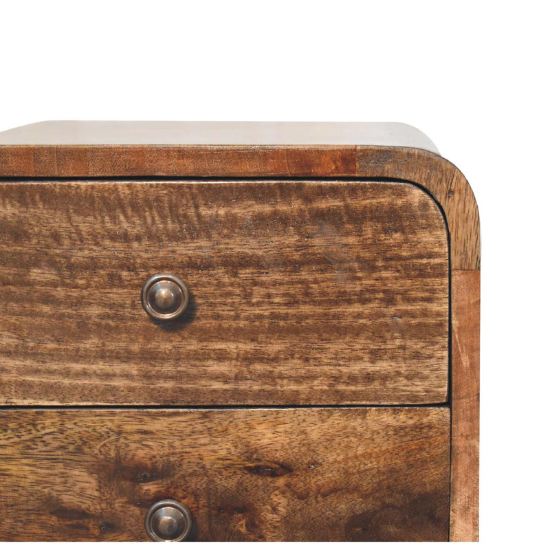 Maggiore 30cm W Solid Wood Bedside Table, Dark Brown