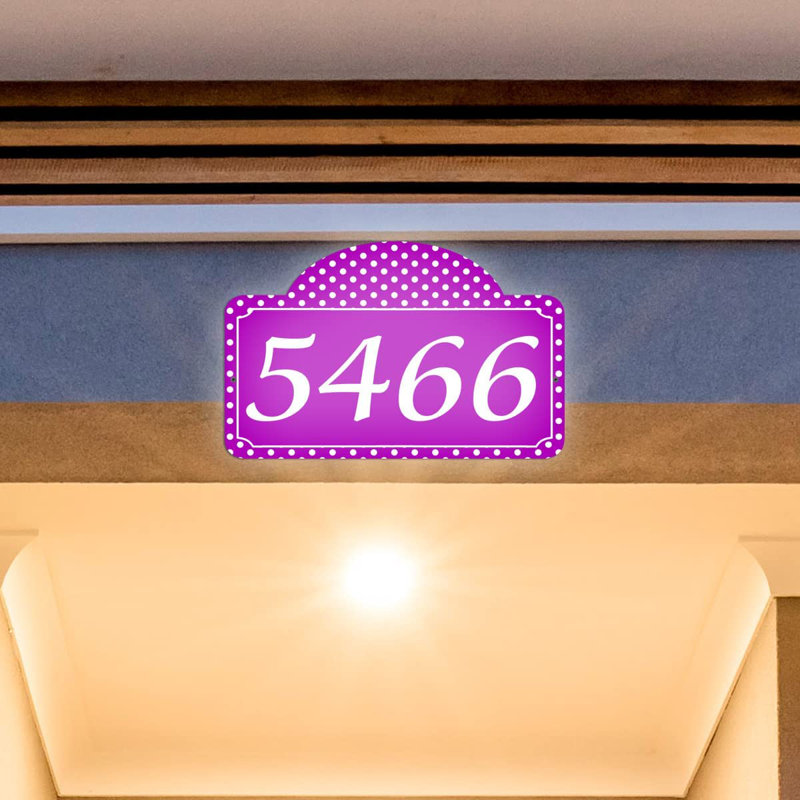 Plaque d'adresse sur 1 ligne, Mauve, Oui