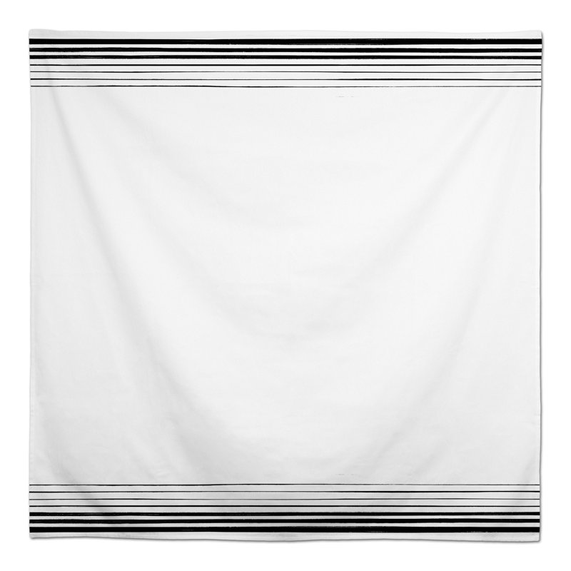 Abdul-Nafi Striped Square Tablecloth, Black