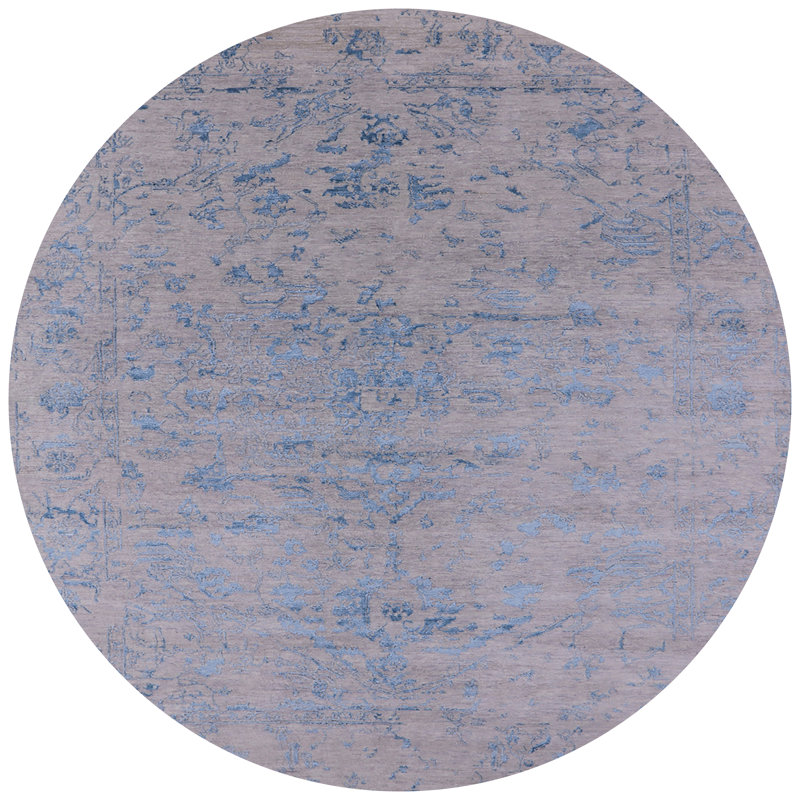 Tapis gris Shanelle, Rond 7 pi