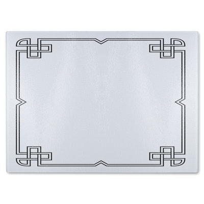 Roman Ornamental Frame Glass Chopping Board