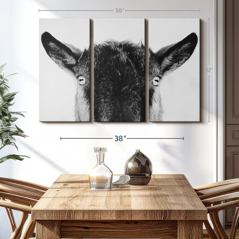 " Peeking Black Goat ", 50" H x 32" W