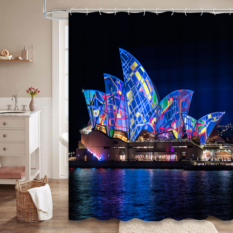 Rideau de douche Sydney avec 12 crochets, L 72 po x l 78 po
