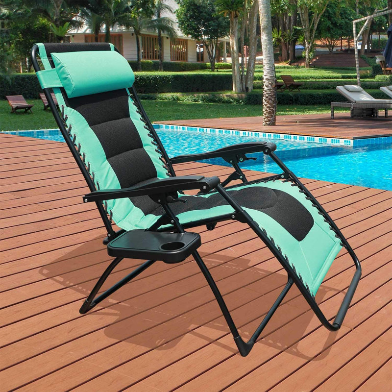 Folding Zero Gravity Chair with Cushions, Blue