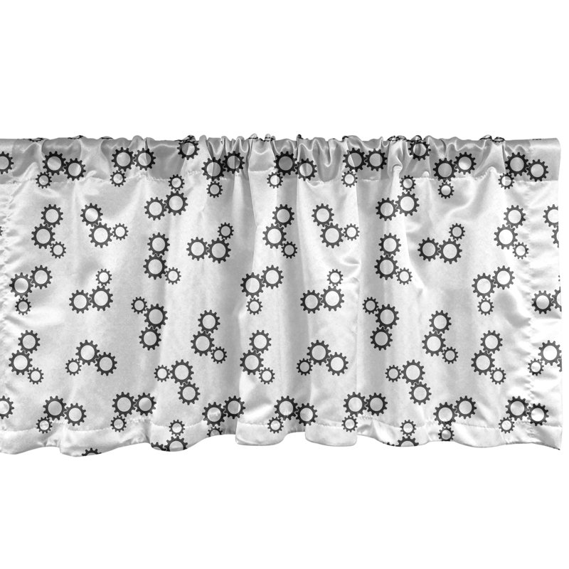 Ensemble de 2 cantonnières Ambesonne Industrial gris foncé et blanc, L 54 po x L 12 po