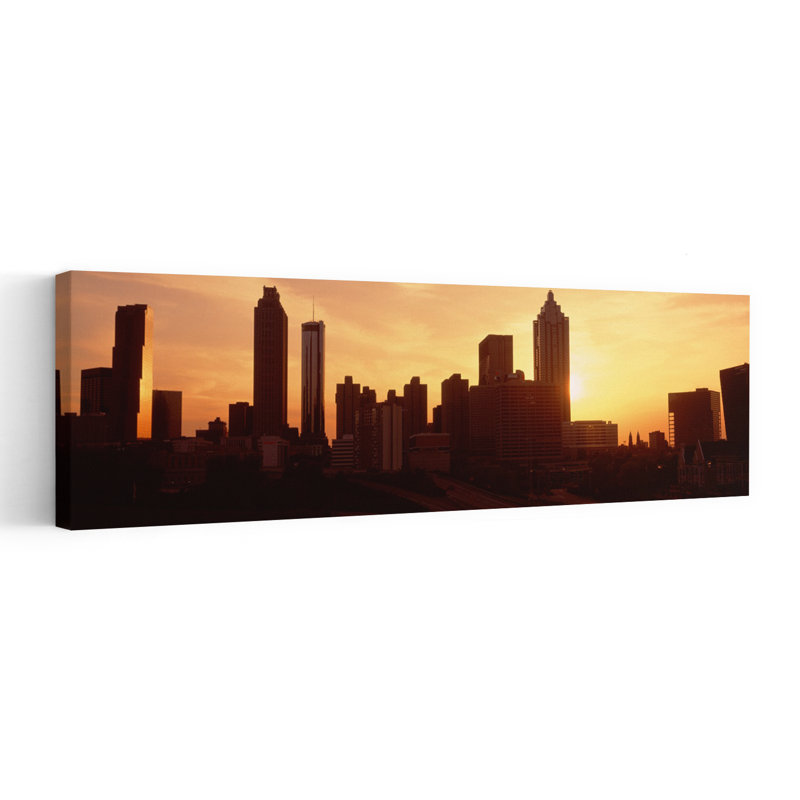 «Sunset Skyline», Atlanta, Géorgie, art abstrait moderne, art mural urbain, H 12 po x l 36 po
