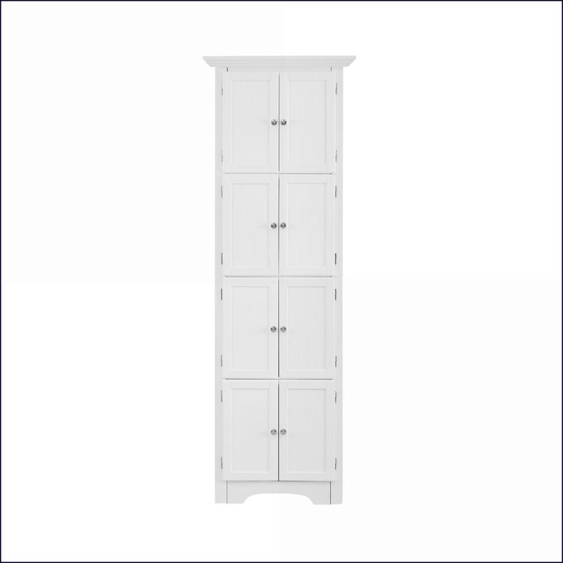 Armoires avec portes & amp; 4 tablettes, blanc neige L 20,6 po x l 12,25 po x H 72 po | Minimaliste | Panneau de fibres à densité moyenne