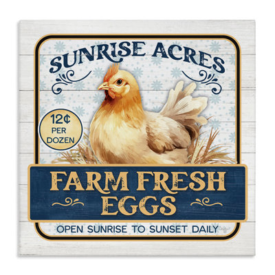 «Farm Fresh Eggs», art mural sur toile par Mollie B.