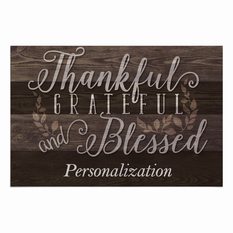 Tapis d'extérieur antidérapant Demetrias Thankful, Grateful and Blessed, Oui