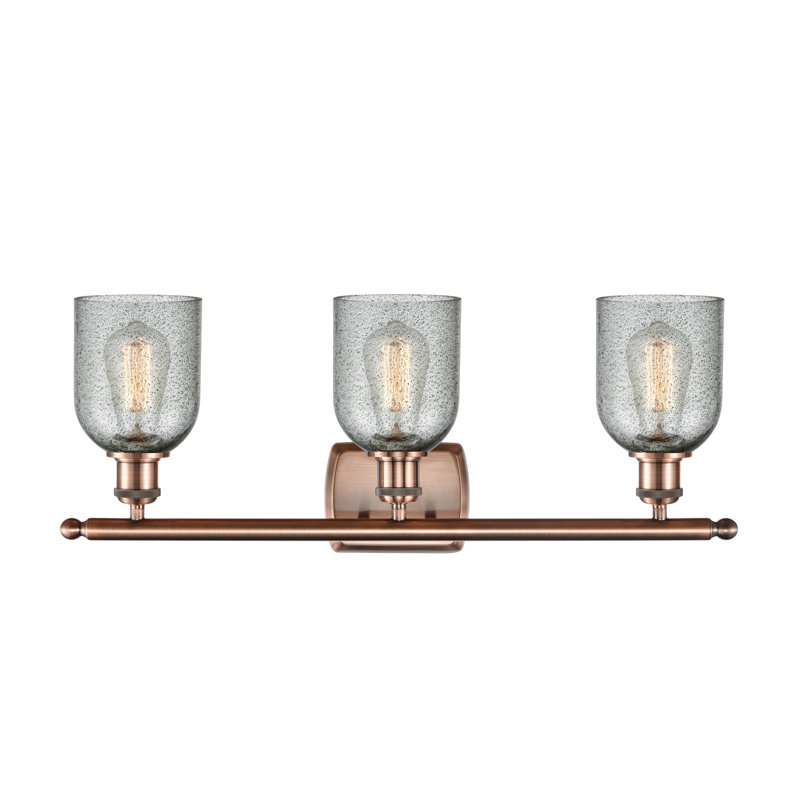 Odele 3 - Light Dimmable Vanity Light, Charcoal, 60 Watt Vintage Incandescent Bulb, Antique Copper
