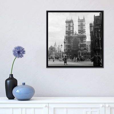 1930s Street Scene Westminster Abbey City Of Westminster Central London England by Vintage Images - Gallery-Wrapped Canvas Giclée