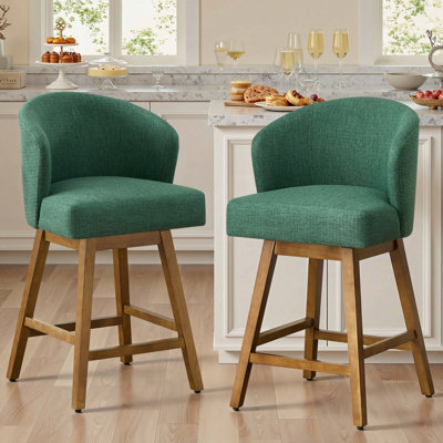 Swivel Yes Bar Stool with Solid Wood Frame
