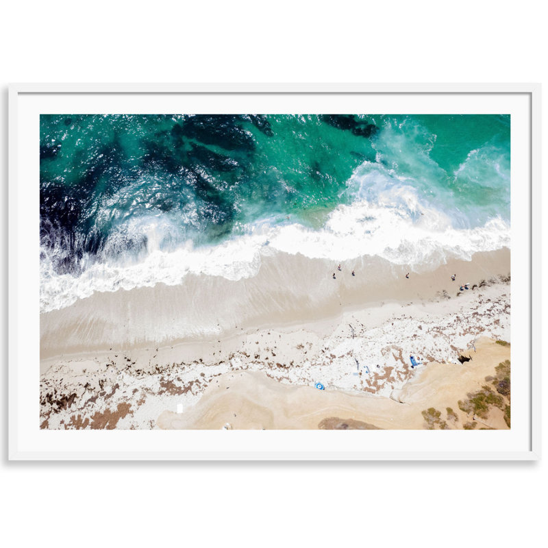 La Jolla Cove Print by Carly Tabak, 25" W x 18" H, White Wood