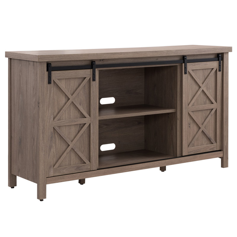 Zabel Unfinished TV Stand for TVs up to 65", Antiqued Grey