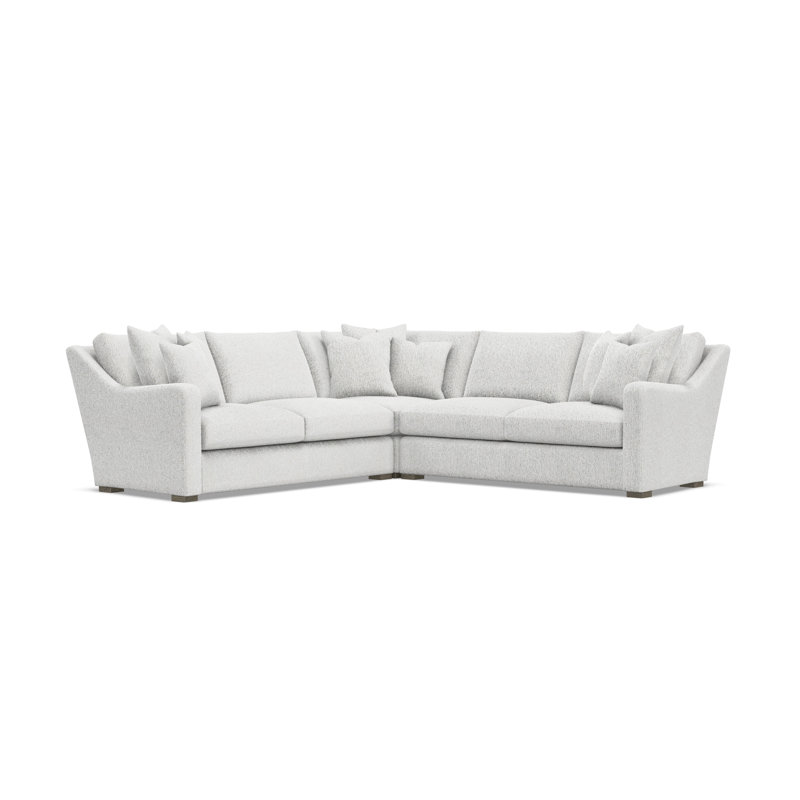 Bernhardt Ventura 3-Piece Fabric Sectional, 34.5" H x 107.5" W x 107.5" D, White Polyester, Symmetrical
