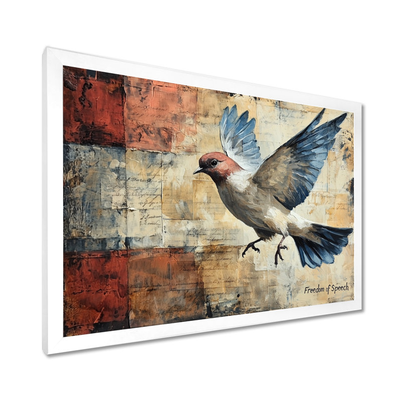 Représentation symbolique de la liberté d’expression. - Art mural oiseau, Reproduction encadrée d'une seule photo sans pass