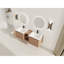 Meuble-lavabo mural 60 po avec éviers et rangement en céramique