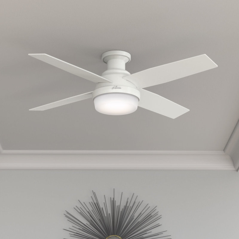 Ventilateur de plafond avec lumières DEL Pollman, Blanc frais