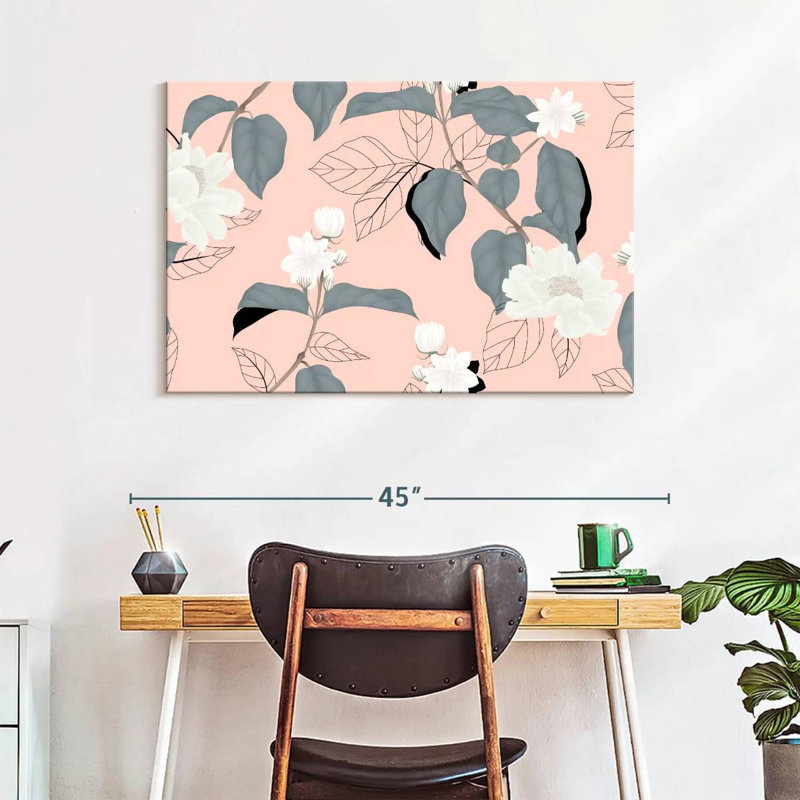 Jasmine On Pink, 26" H x 39" W