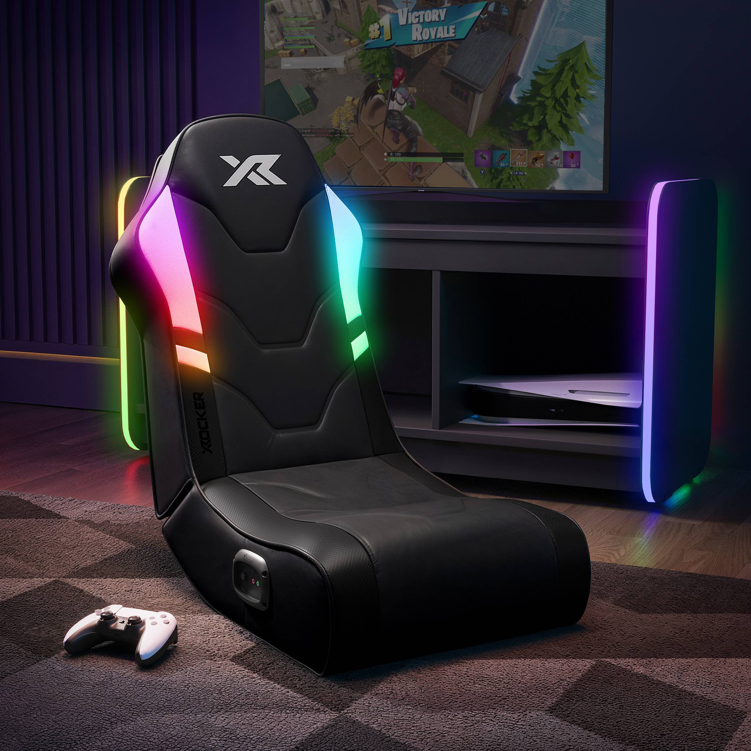 X Rocker Shadow X Rocker Shadow RGB 2.0 Audio Floor Rocker Gaming Chair | Wayfair.co.uk