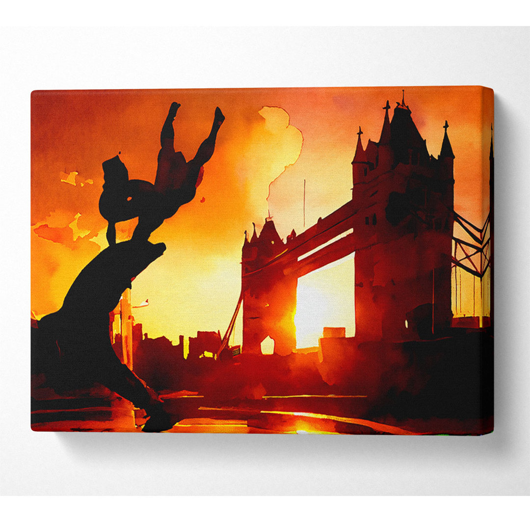 London Tower Bridge Statue - Kunstdrucke auf Leinwand