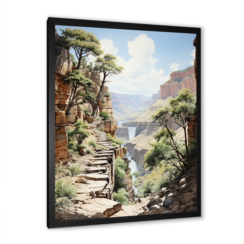 Canyon Serenading Shadows Landscape I - impression, Cadre photo noir, H 20 po x l 12 po x P 1 po