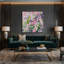 "Watercolor Botanical", art mural sur toile beige