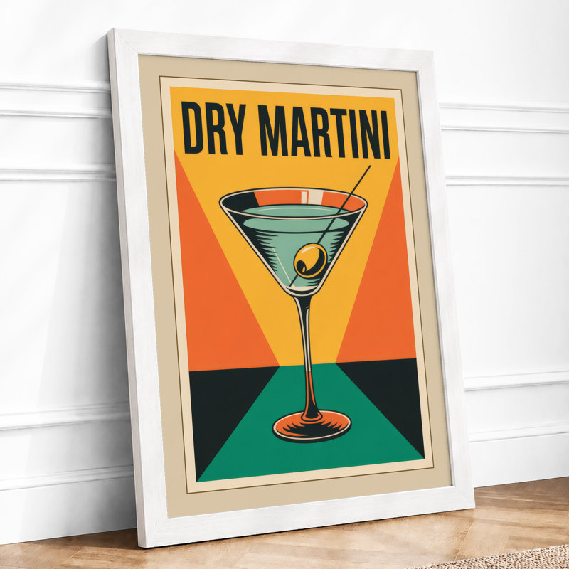Dry Martini Poster Art Deco - Print, A1 - 84.1 x 59.4 cm, White