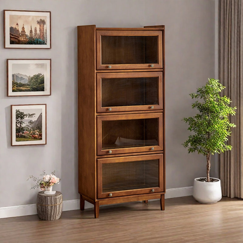 Bibliothèque polyvalente pour le rangement, (4 tablettes) H 66,1 po x l 27,5 po x P 15,7 po, Marron foncé