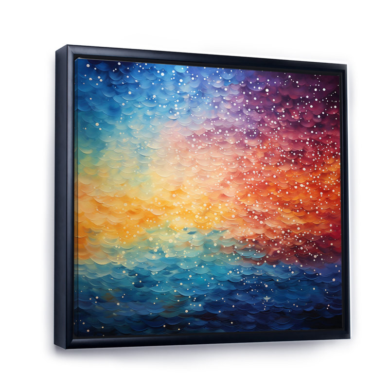 Ciel coloré et illusion éthérée III - impression, Cadre flottant noir, H 36 po x l 36 po x P 1,5 po