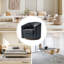Fauteuil demi-tonneau pivotant en cuir véritable de 30,5 po de largeur avec base en bois massif Amiir-107397329