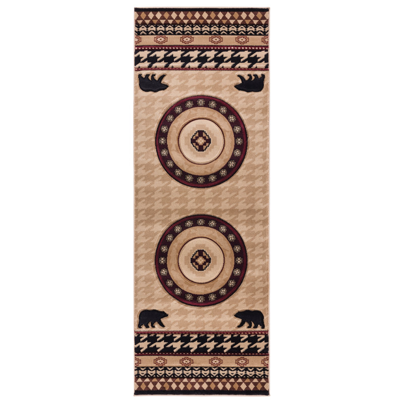 Tapis beige Estevez, Tapis de passage : 2 pi 7 po x 7 pi 4 po